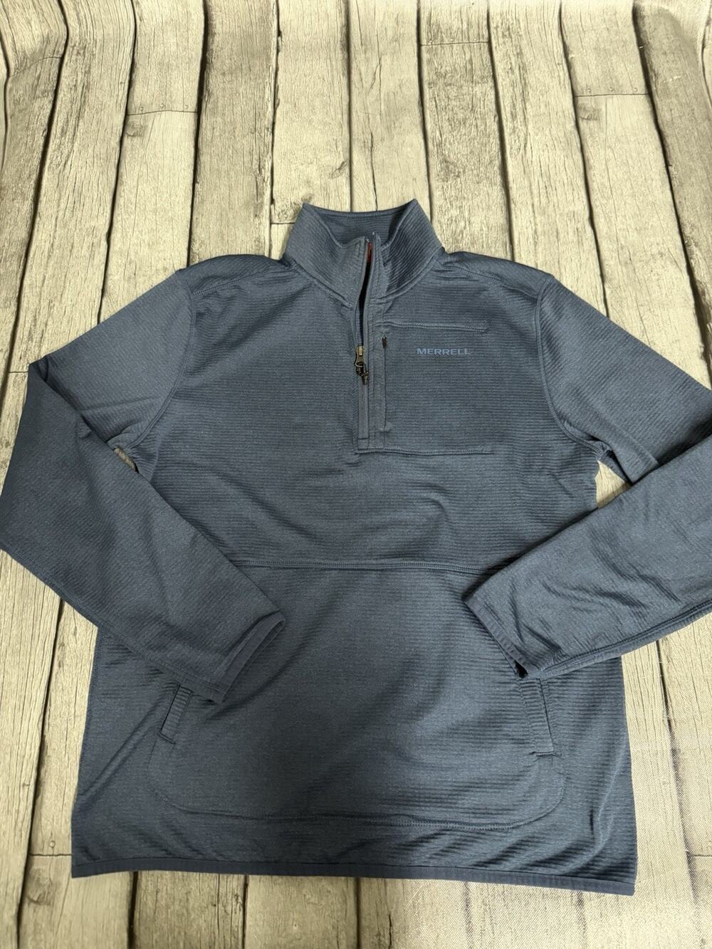 Men’s Merrell 1/4 Zip Pullover Shirt Slate Blue Sz Medium